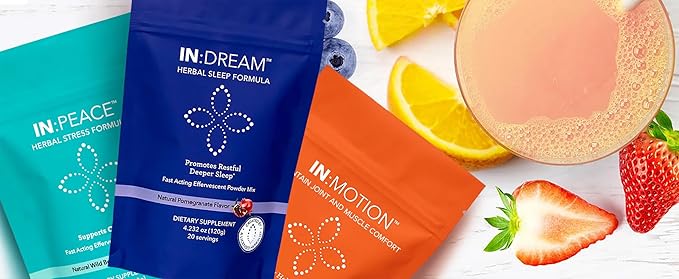 In:TotalWellness IN:Peace Herbal Calming Formula. 20 Serving Pouch, Wild Berry Flavor. 9 Herb Antioxidant + Adaptogen Blend. Clinically Proven Ingredients. Crafted by a Licensed Herbalist