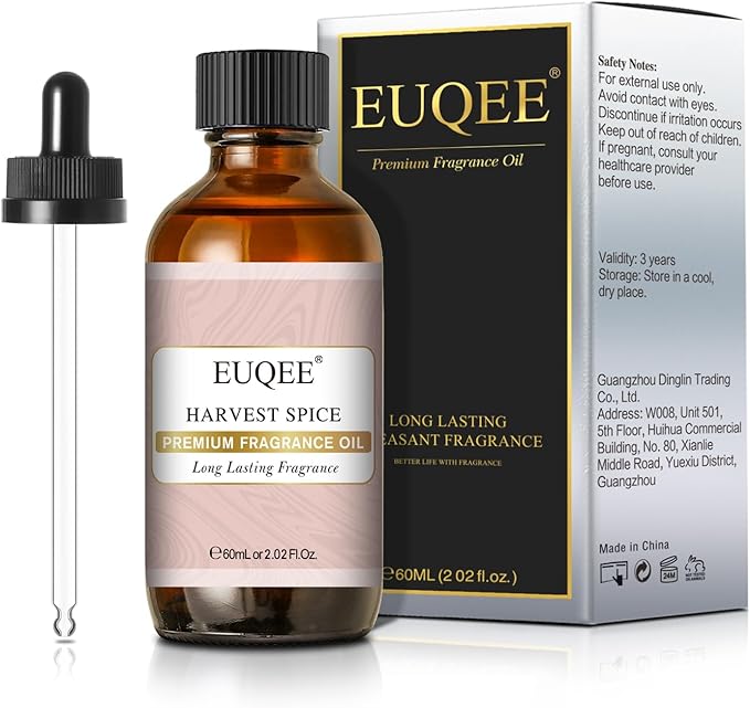 EUQEE Harvest Spice Fragrance Oil, Premium Fragrance Essential Oils for Soap Candle Making, Diffusers, DIY Bath Bombs - 2.02 Fl oz/ 60ml