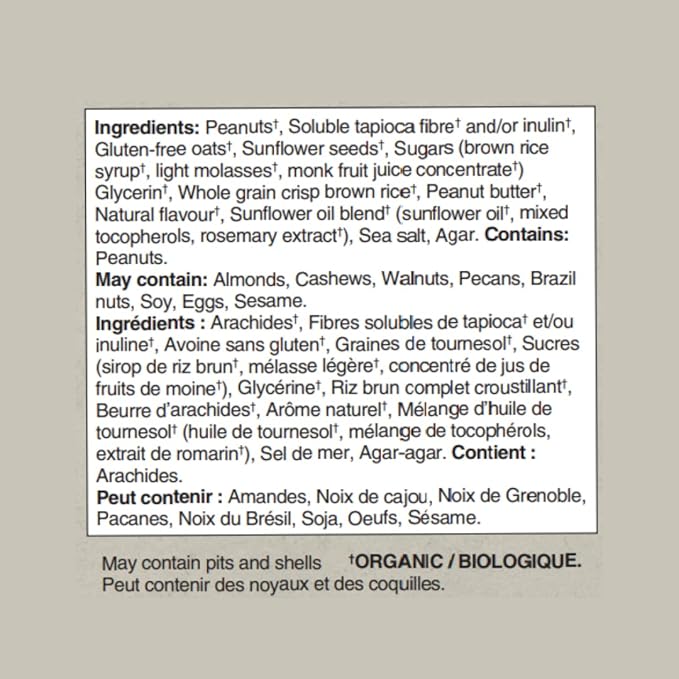 Taste of Nature - Organic 2g Sugar Peanut Caramel - Low Sugar Snack and Breakfast Bar, High Fiber Energy Bar - 16 Count Snack Pack