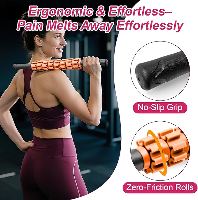 Muscle Roller Stick, Muscle Roller, Liposuction Massage Roller for Lymphatic Drainage, Massager Stick for Relief Muscle Soreness, Trigger Points, Help Exercise Runner Legs, Back Recovery