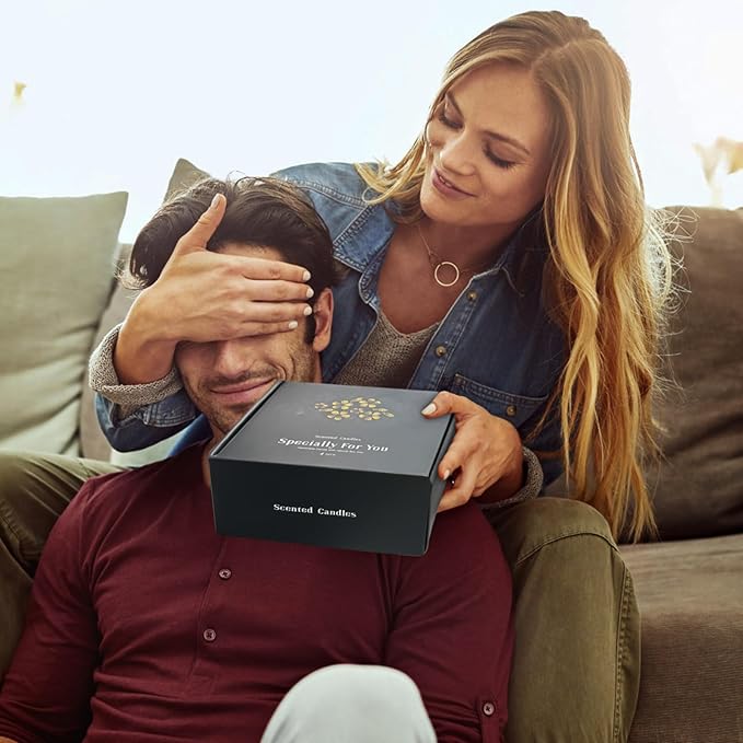 Scented Candles Gifts, Gift for Men, 4 Pack Candles Set, Soy Candle for Home Scented, Birthday Gifts Candle Set for Men Scents of Magnolia Sandalwood/Oak/Amber Patchouli/Leather