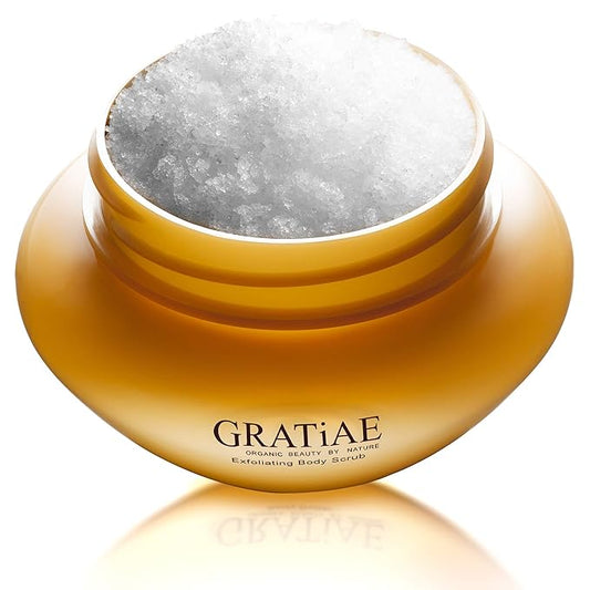 Gratiae Organics Exfoliating Body Scrub, Apple and Green Tea for All Skin Types 8.5 Fl oz