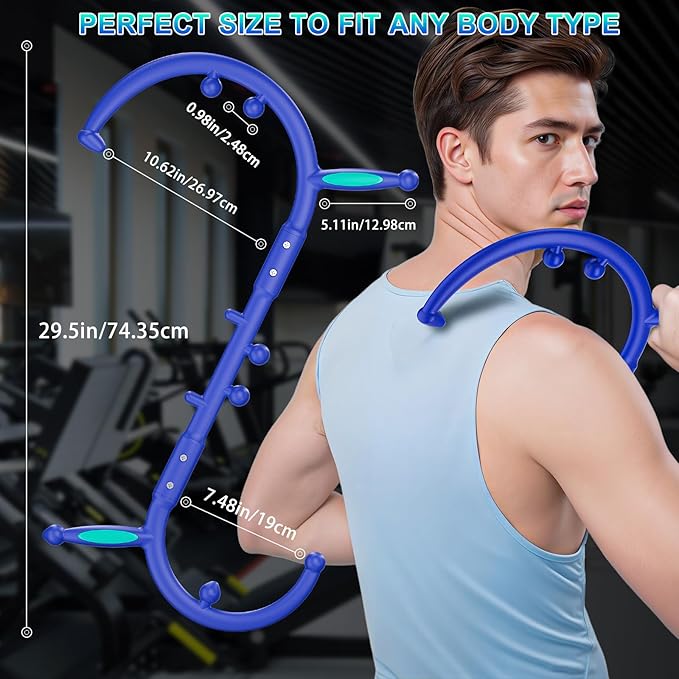 KEINE MARKE Trigger Point Massage Tool, Back Massage Tool, Pressure Point Massage Tool, Handheld Back, Neck, Shoulder, Leg and Feet Massage Hook for Men & Women (Fashionable Blue)
