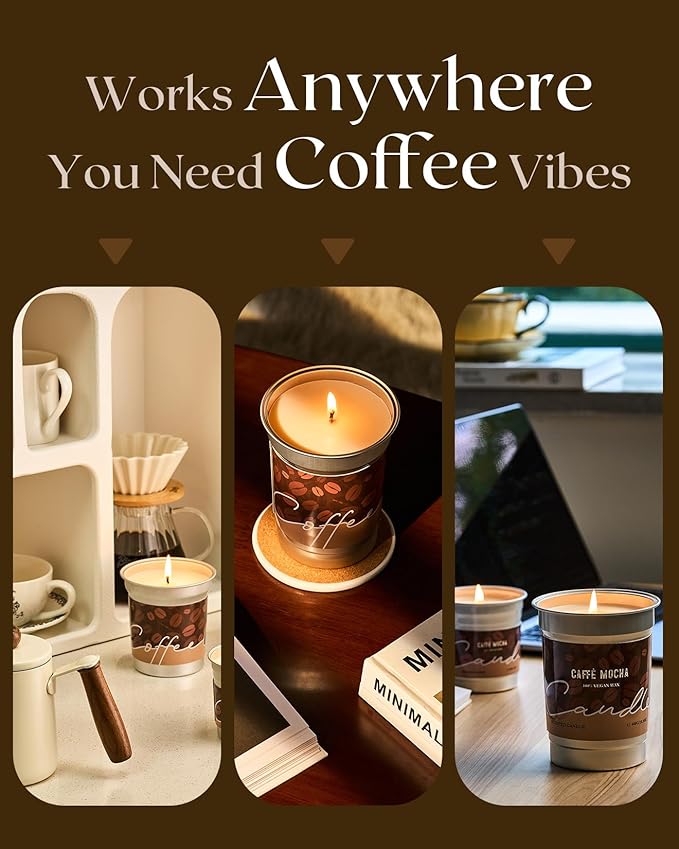 M&SENSE Coconut Latte Scented Candle, Soy Wax 16.2oz 100 Hours Long Lasting Clean Burn, Large Coffee Smelling Kitchen Candles for Home, Non-Toxic Relaxing Aromatherapy Gifts for Women