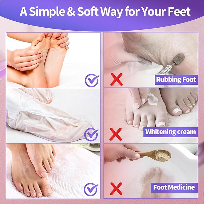 Moisturizing Foot Mask 5 Pack,Hydrating Foot Masks for Dry Cracked Feet,Moisturizing Socks Dry Skin Moisturizer for Soft and Smooth Touch Feet,Foot Care Spa Gifts for Women Men Stocking Stuffers