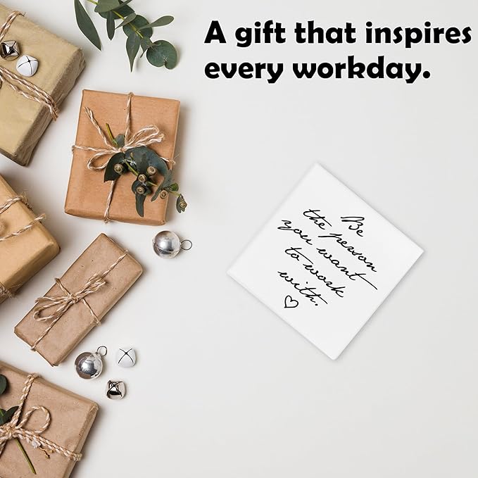 Inspirational Quote Framed Canvas Print Poster - Be The Person You Want To Work With - 11.8’’ Canvas Artwork Prints Favors For Friend Family Coworkers - Wall Art Decor For Home Bedroom Office - A05