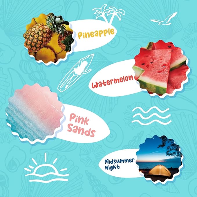 SALKING Summer Scented Wax Melts, Soy Wax Melts Gift Set, Wax Cubes/Tarts for Warmer - Ocean Breeze, Coconut, Mojito, Vanilla Ice Cream, Pineapple, Watermelon, Pink Sands, Night, 8x2.6 oz