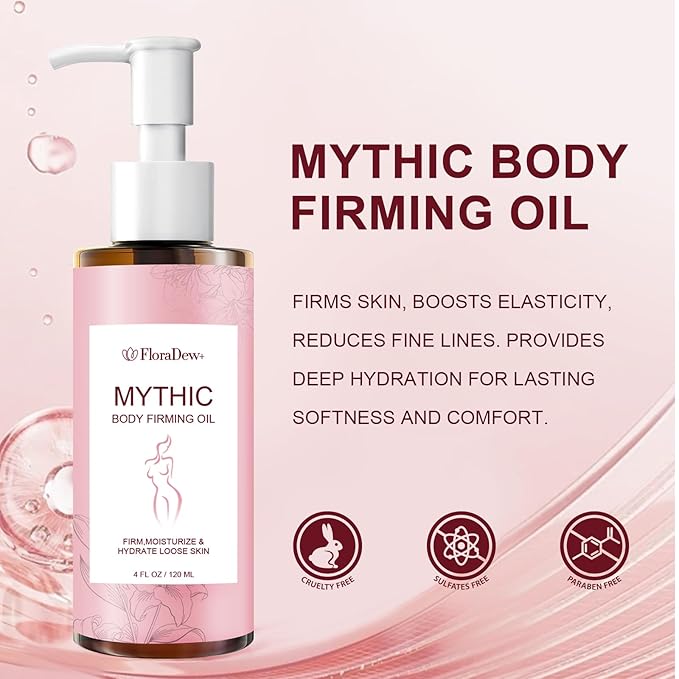 Mythic Body Firming Oil Skin Tightening Body Oil After Shower for Women Tighten Hydrate & Nourish Dry Skin 4 FL OZ(Uncented)