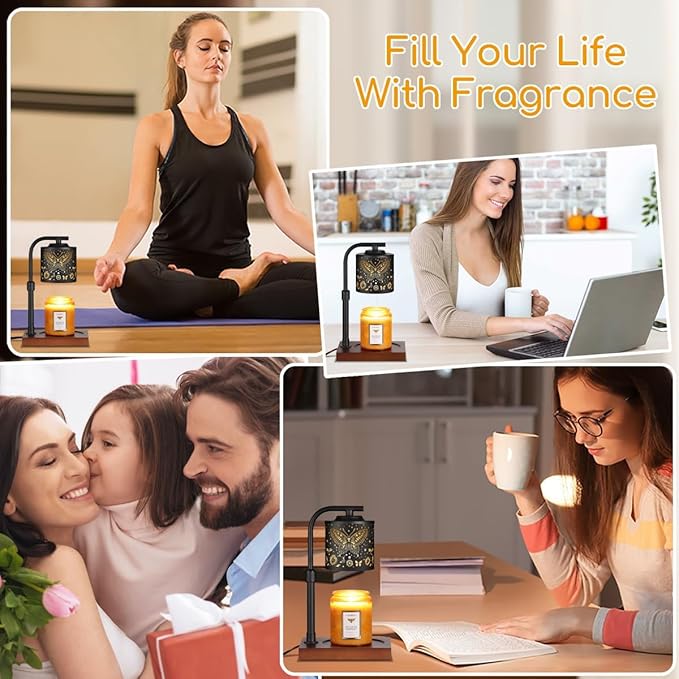 Candle Warmer Lamp with Adjustable Height Dimmable for New Home Decor Electric Candle Warmer for Jar Candles Birthday Gifts for Women Mom(Butterfly)