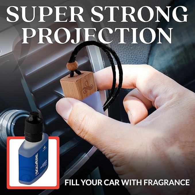 Solvère Gift Set with Refill Bottle | Automotive Air Fresheners with Solvère Fragrance | Strong Car Perfume | Odour Eliminating Car Air Fresheners by Perfa