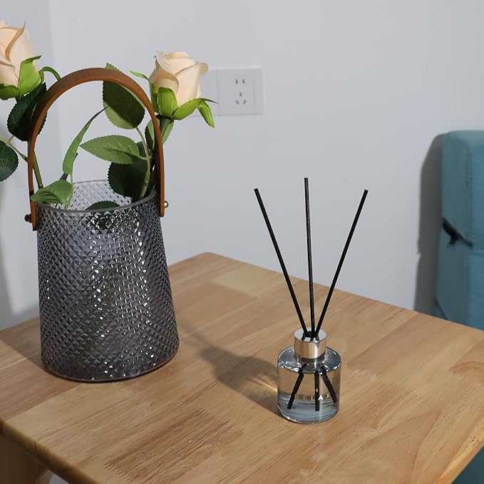 3 Pack Reed Diffuser Set, 5.07 oz Reed Diffusers with 12 Black Fiber Sticks, 150 ml Osmanthus Vanilla Jasmine Air Freshener for Home,Long Lasting up to 90 Days