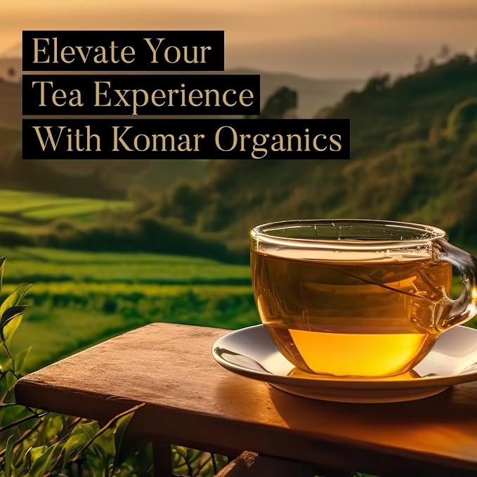 Komar Organics Gunpowder Green USDA Organic Green Tea 16Oz Loose Leaf Deep Smokey Flavor 1 LB, Ideal for Energy Boost, Antioxidants