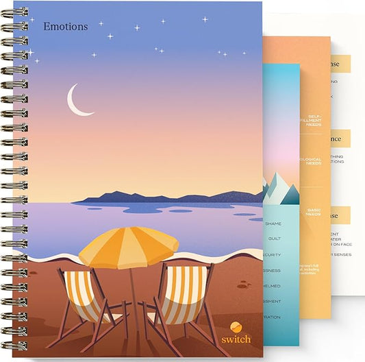 Switch Research Emotions Journal - Self Care Journal - Psychologist-Backed Manifestation Journal - Therapist Recommended Affirmation Journal - Beautiful Self Care Journal for Women - Size: A4