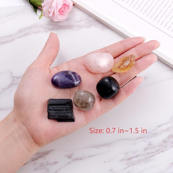 House Protection Crystal Set – Home Protection Crystals for Negative Energy Removal, EMF Cleansing & Spiritual Blessing – New Home Gift, Housewarming Kit, Healing Stones