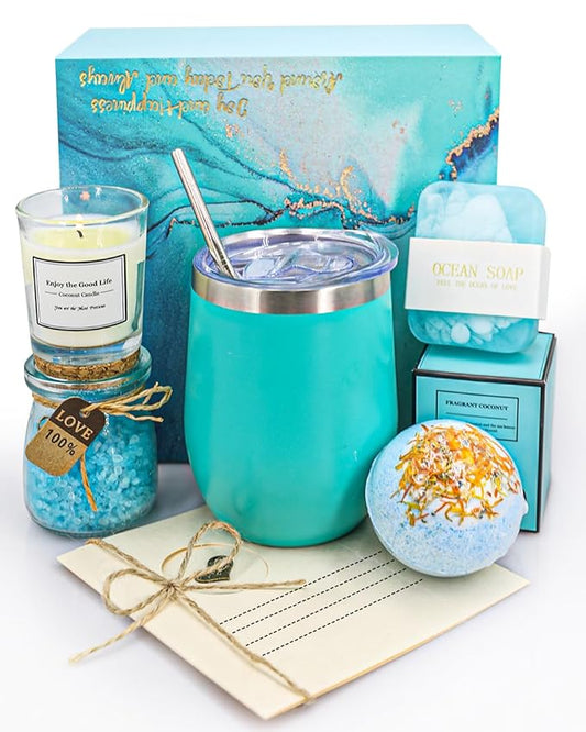 Birthday & Mother's Day Gift Basket - Relaxing Spa Set for Women, Unique Self Care Gifts for Mom, Sister, Friend, Wife or Teacher