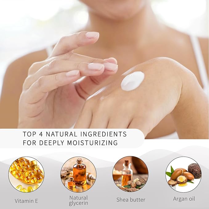 BODY & EARTH # LOVE Hand Cream Gift Set, Mothers Day Gifts for Mom Gifts, Natural Hand Cream with Vitamin E and Argan Oil for Dry Hands, 3x2.0 oz Travel Size Hand Lotion, Birthday Gifts for Women