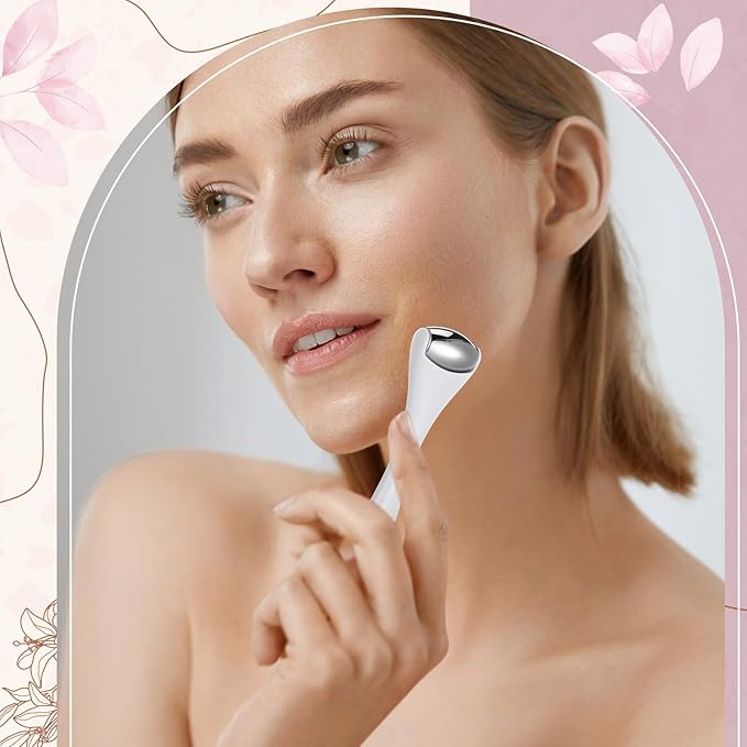 Tondiamo 2 Pcs Muscle Roller Stick Fascia Body Cellulite Face Muscle Massage Roller Manual Massage Tools for Muscles Relief Neck Arm Back Leg Rollers Deep Release(White,Metal)