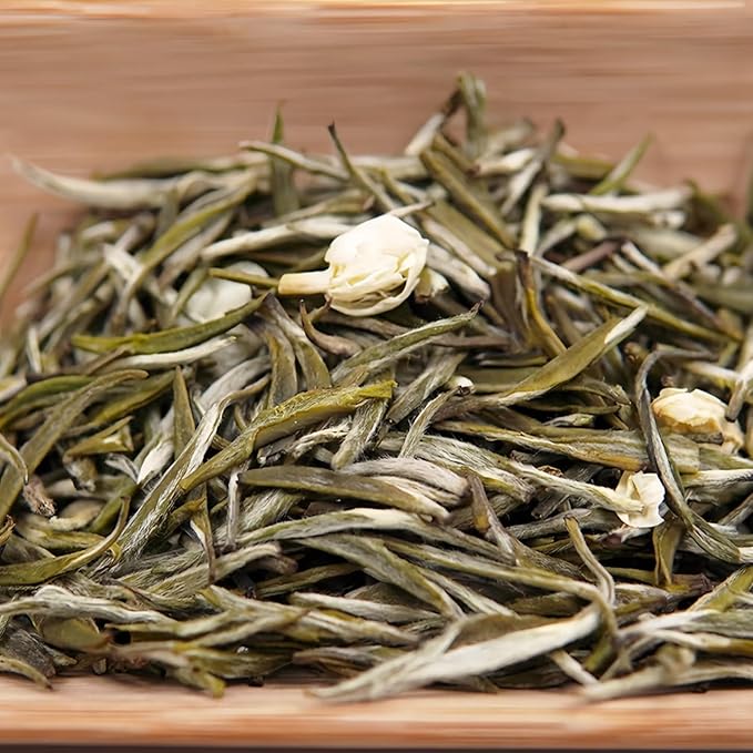 Silver Tip Jasmine Green Tea – Delicate Loose Leaf Tea with Jasmine Scent – 180g / 6.3oz – 茉莉白毫