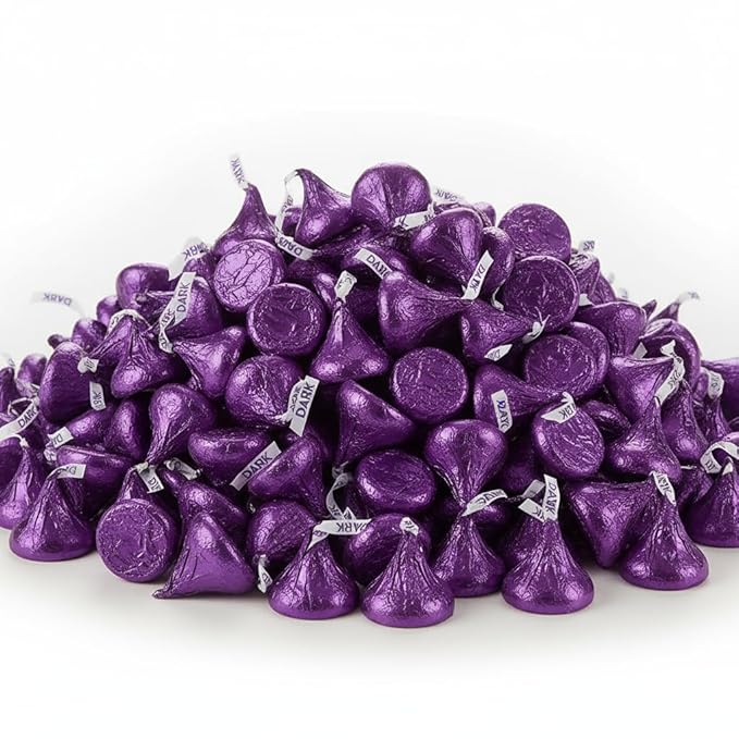TreatBasket Purple Kisess Special Dark Chocolate 2 lb of Mildly Sweet Gift Set - Perfect for Halloween Treats & Gifting 2 Pound