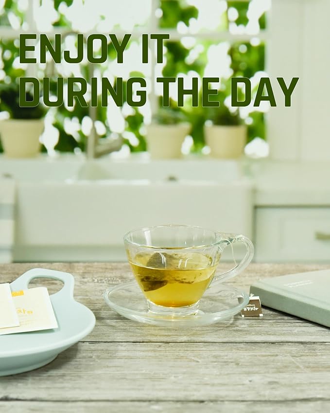 Ssanggye Green Tea 1.2g x 40 Tea Bags, Soft Deep Rich Smooth Clean Taste Premium Korean Herbal Tea Pure Loose Leaf Individually Wrapped Herbtea Perfect Hot & Cold Single Serve for 4 Seasons Made in Korea