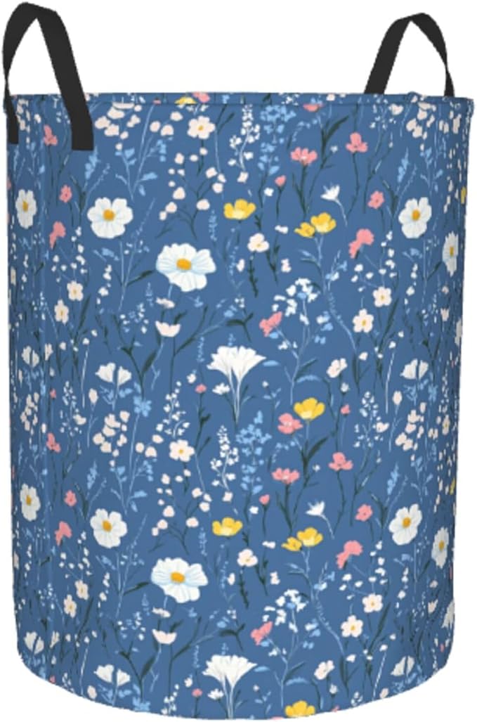 Laundry Basket Wildflowers Collapsible Large Capacity, Dirty Clothes Basket Durable Lightweight Hamper With Handles Ideal For Clothes, Toys Home Organization