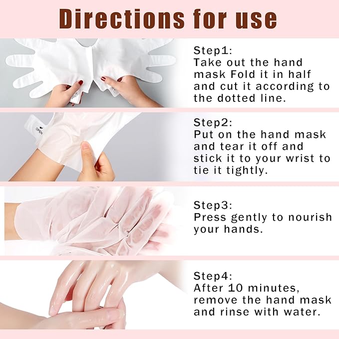6 Pairs Hand Mask for Dry Cracked Hands,Nourishing Moisturizing Gloves,Hands Moisturizer for Deep Moisturizing,Silky Smooth Moisturizing Gloves,Hand Care Mask Set(I)