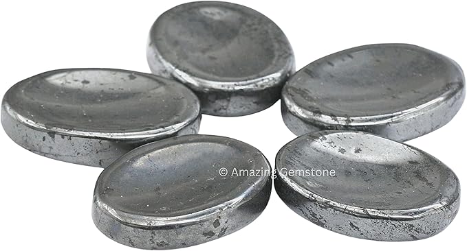 Amazing Gemstone Hematite Worry Stone Crystals and Healing Stones - Worry Stones for Stress Relief Gifts - Piedra Crystal Fidget for Meditation,Relaxation - Unique Stocking Stuffers and Birthday Gift