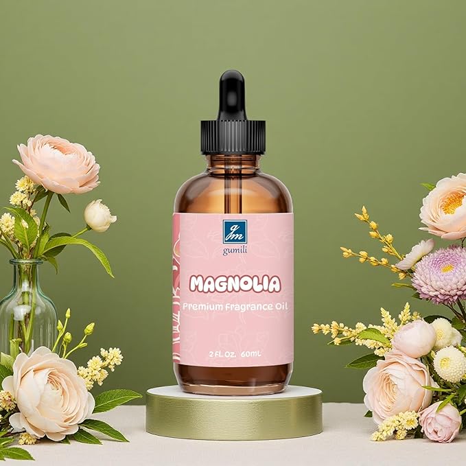 Magnolia Fragrance Oil 2 Oz, Natural Scent Oil for Home Essential Oils Diffuser, Candle Making, Soap Making, DIY Body Oils, Perfume, Body Mist, Spray - Floral Scent