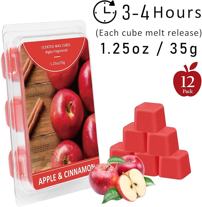 STRN Wax Melts Premium Plant Based Natural Soy Wax Cubes for Warmers, Long-Lasting Highly Scented Essential Fragrance Oil Soy Wax Melts Tarts - 12 Pack