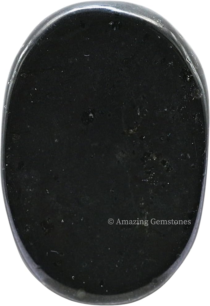 Amazing Gemstone Black Tourmaline Worry Stone, Healing Crystals - Piedra Crystal Fidget for Gift, Meditation, Calming, Relaxation, Stress Relief