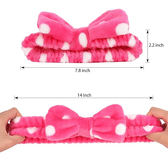 AMCAMI 8 Pack Skincare Spa Headband for Washing Face Makeup Face Wash Headband for Women Facial Towel Hairbands Spa Party Supplies for Girls Women