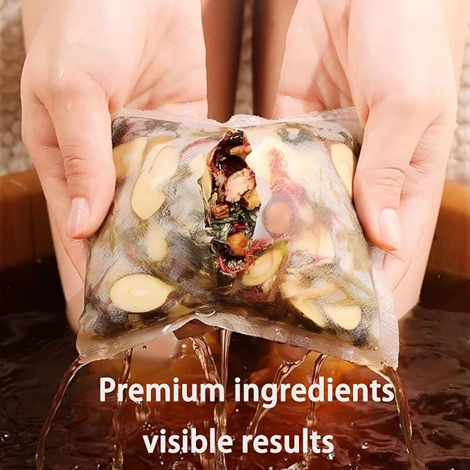 30 Pack Natural Plant Blend Detox Foot Soak Spa with Ginger - 900g Natural Chinese Herbs Foot Care and Foot Detox Soak for Home Wellness Routine 同仁堂艾草泡脚药包足浴包 (32 Ounce, 24 flavors)