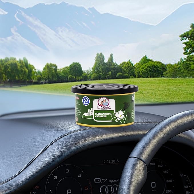 IKEDA Car Air Freshener & Car Odor Eliminator for Auto or Home,Office, 60 Days Long Lasting Scent Cans Freshener, 1.5 Oz Each, 4 Cans, Jasmine