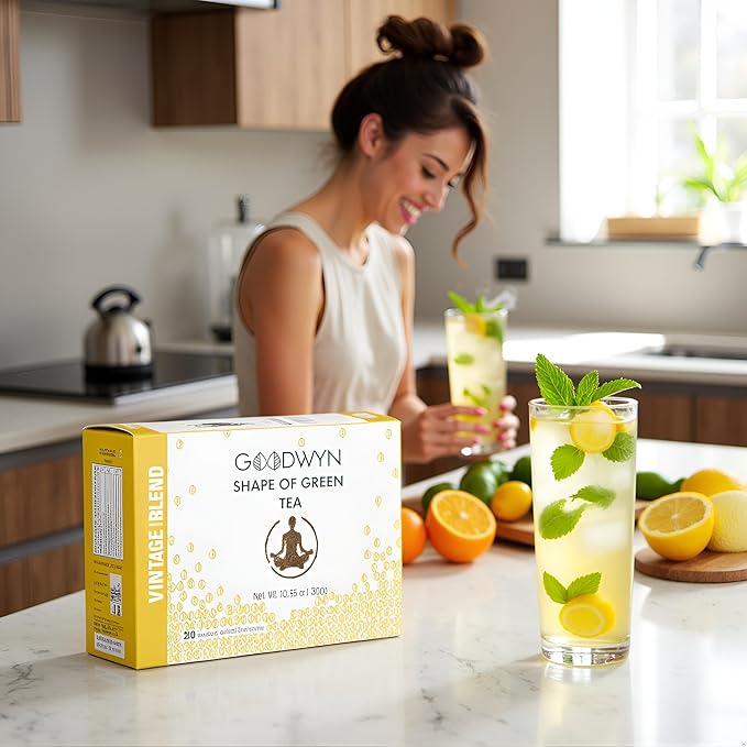 Goodwyn Pure Green Tea Bags – 200 Count Family Size Tea | Indian Herbal Green Tea with Grassy Flavor & Delicate Aroma | Plastic Free Individually Wrapped Tea Bags | Green Tea Sampler Gift Set, Low Caffeine Eco-Friendly Pack