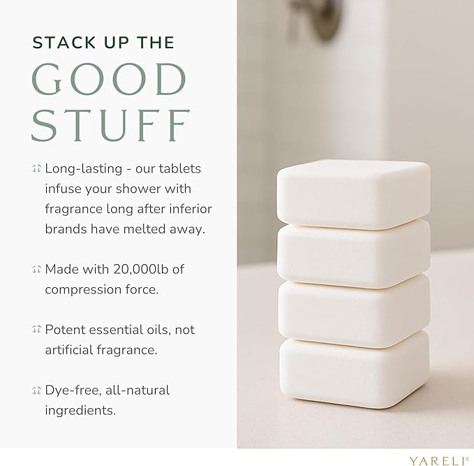 Yareli Shower Steamers for Sinus Relief, 12 Pack, for Women and Men - Aromatherapy and Self Care - Eucalyptus Mint