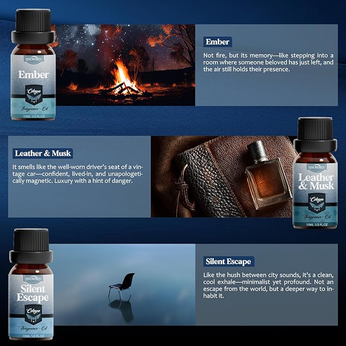 Cologne Essential Oil Set, Essential Oils Blends for Diffusers for Home, Candle Scents for Candle Making, Diffuser Oil Gift Set for Men & Women, Fragrance Oils for Aromatherapy