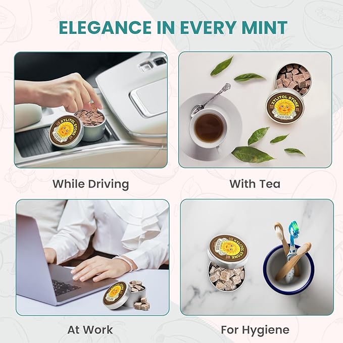 Xylitol Stone Sugar Free Candy - Vegan & Keto Friendly Unique Hard Candy Sugar-Free - 100% Natural Flavor Candies - Gluten Free & Non-GMO Breath Freshener Low Calorie Mints - Coffee (Pack of 2)