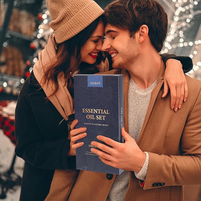 Essential Oil Set - Natural Essential Oils - Essential Oils Gift Set for Massage,Diffuser, Home Care, DIY Candle and Soap Making(25 * 5ML)