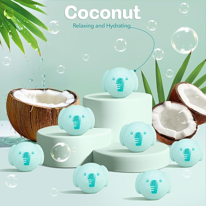 SHUCHING 14 Pcs Elephant Bath Bombs with Surprise Inside, Natural and Organic Bubble Bath Fizzy Balls, Birthday Christmas Halloween Gifts Set