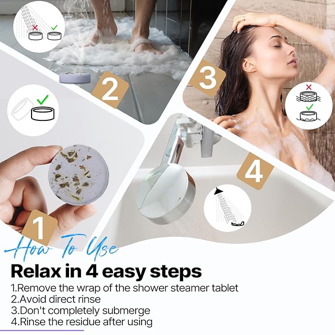 Shower Steamers Aromatherapy Birthday Gifts for Women - SWCANDY 8 Pcs Stocking Stuffers White Elephant Gifts for Adults Mom Men Teen Self Care with Natural Essential Oils Relaxation Home SPA Christmas