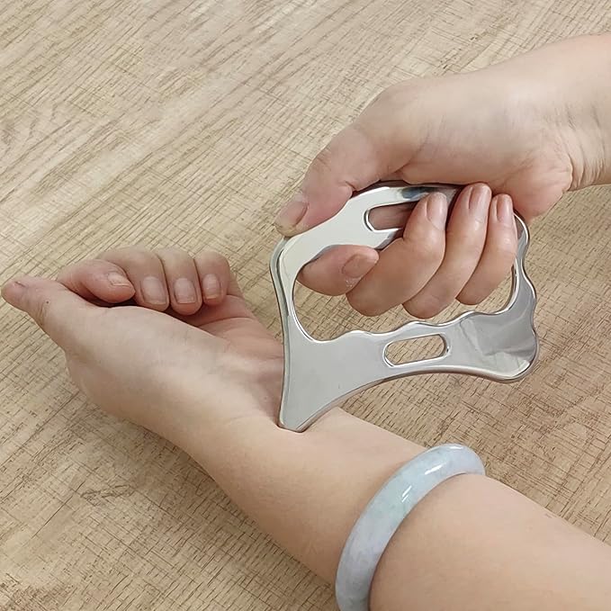 BYYDDIY Stainless Steel Gua Sha Muscle Scraper Scraping Massage Tool Kit,IASTM Tools, Great Soft Tissue Physical Therapy Used for Back, Legs, Arms,Neck (L-SD2B)