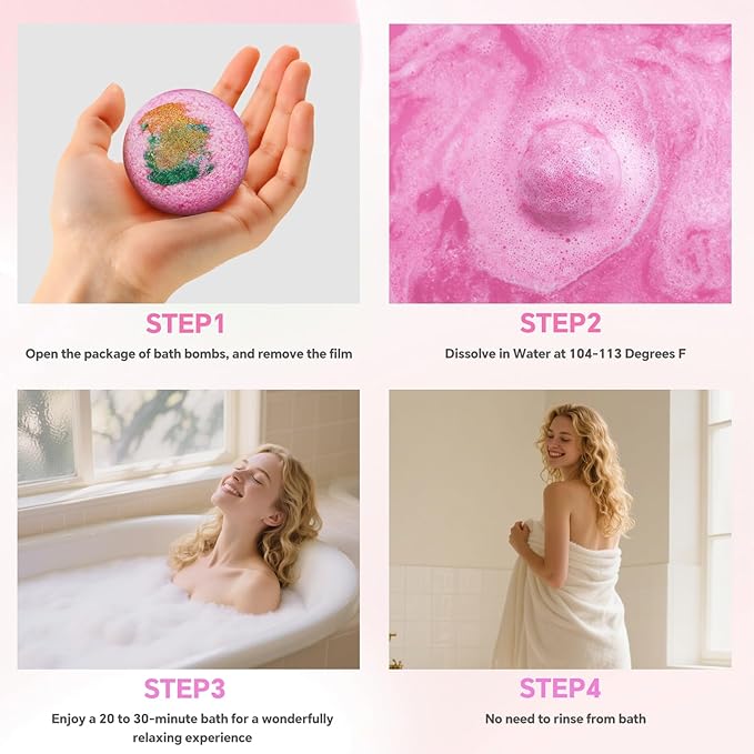 Bath Bombs for Women, 12 PCS Bath Set, Natural Bubble Bathbombs with Shea Butter, Dry Skin Moisturizing, Present for Mother’s Day, Birthday, Valentine’s Day for Mom, Wife, Her, Girls