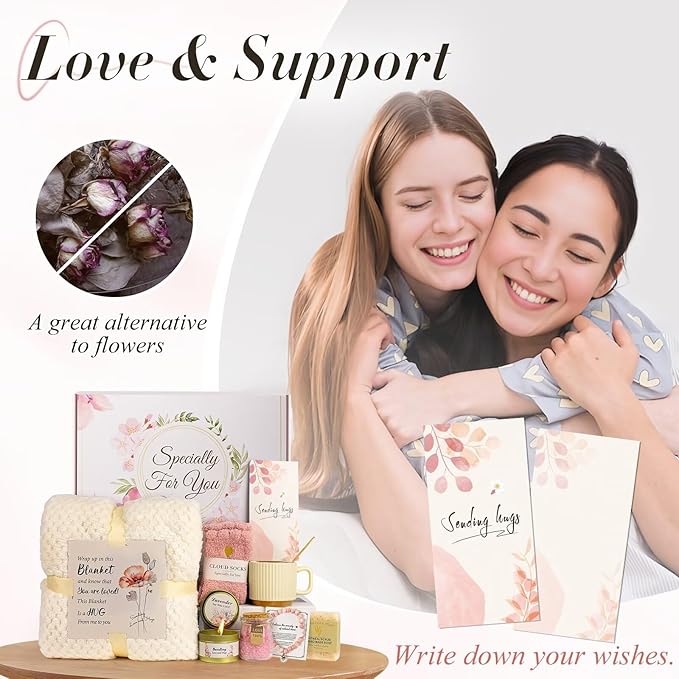 Self Care Gifts for Women Get Well Soon Gifts,Thinking of You Care Package Sympathy/Birthday Gift Baskets Inspirational Hug in a Box Gifts for Women,Mom,Her,Wife,Friend,Grandma
