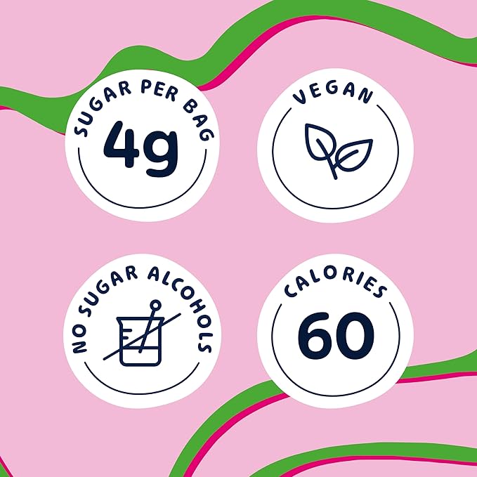 Blobs SOUR Gummy Candy Low Sugar, Low Calorie, Gluten Free for Kids & Adults - No Sugar Alcohols, Vegan, No Dyes - 1.8 oz per Bag (Pack of 6) - Watermelon Lychee