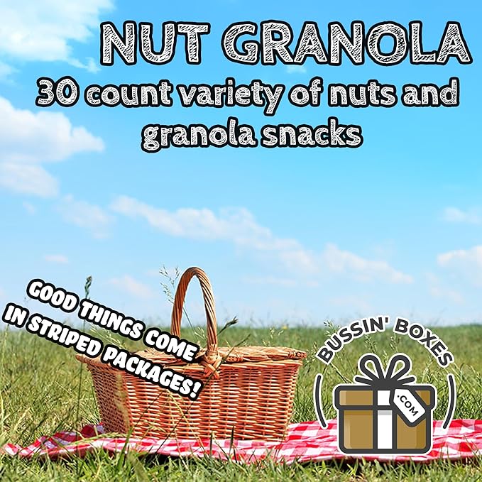 Healthy Snack Box with Individually Wrapped Snacks – Variety Pack for Adults, Office, School, and Travel – 30 Count Bulk Snack Box Assembled by Bussin Boxes