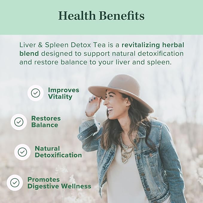 Jade Tea - Organic Liver Detox Tea & Spleen Detox Tea - Organic Dandelion Root, Burdock Root, Ginger Root & Orange Peel - Supports Liver, Gallbladder & and Spleen Health - Fair Trade USA - Made in USA