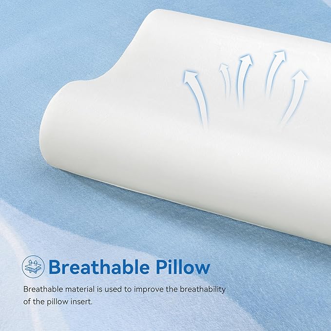 AM AEROMAX Queen Size Firm Contour Memory Foam Pillow, Cervical Pillow for Neck Pain Relief, Neck Orthopedic Sleeping Pillows for Side, Back and Stomach Sleepers.