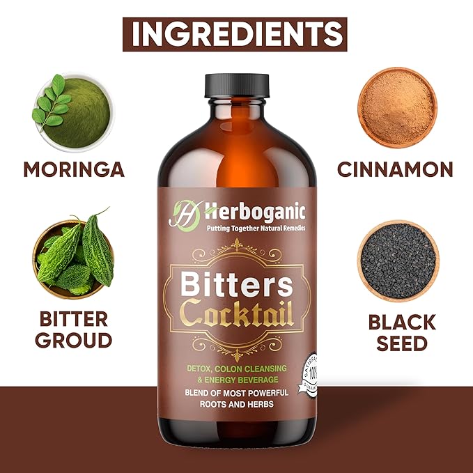 HERBOGANIC Cocktail Bitter | Natural Living Bitters for overall wellness 16 OZ