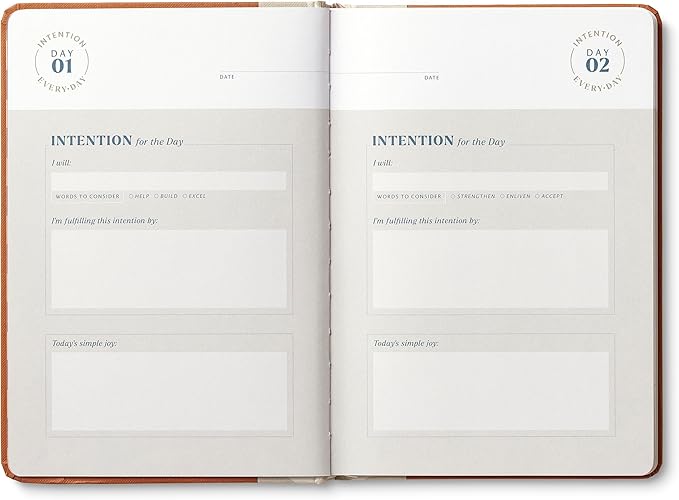 Compendium – Intention Every Day Guided Journal: A Daily Practice for Purpose and Clarity – A 5-Minute a Day Personal Growth Notebook – An Inspiring Daily Journal for Forming New Habits