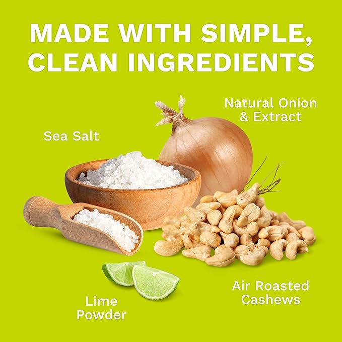 Lime Twist Cashews with Skin by Karma Nuts, Whole, Roasted, Vegan, Gluten Free, Low Net Carb, Natural, No Sugar Added, Keto Friendly, Everyday Nut Snack, 1.5 Ounce (12 Snack Packs)